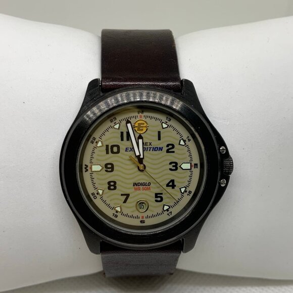 Timex expedition indiglo men watch 40mm black tone case 50MWR Quartz running - Picture 1 of 9
